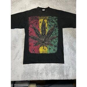 Reggae Chronic Style Tshirt Men's Gold Be-Dazzled XL Tall Double Line Heavy
